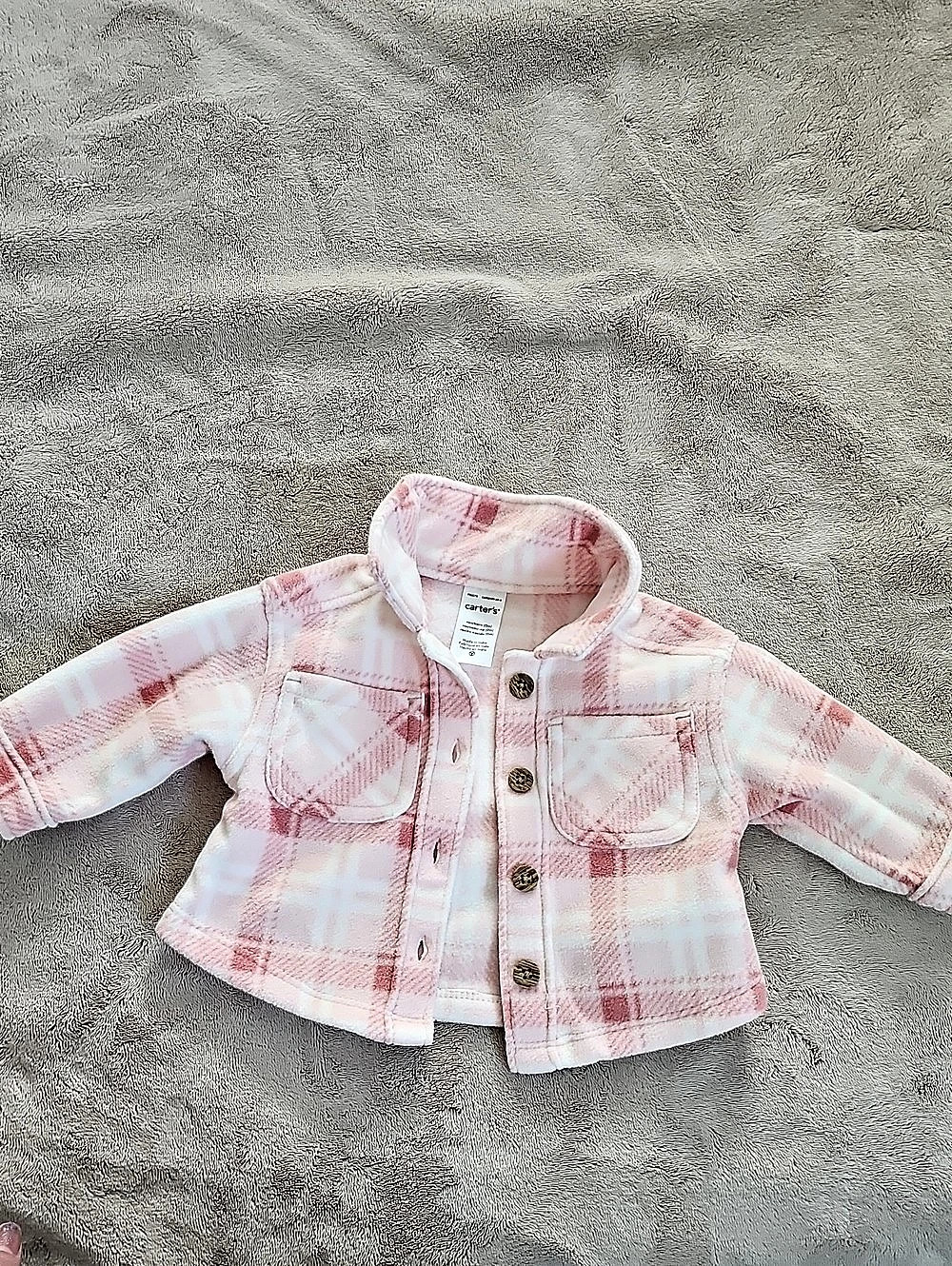 Carter's Baby Plaid Jacket in Pink & White, Baby 3M